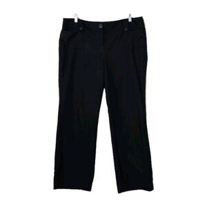 Ann Taylor Pants Womens 18 Black Mid Rise Signature Fit Stretch Office Classic
